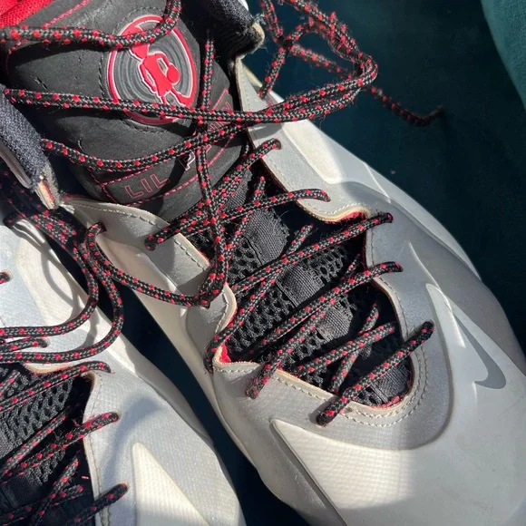 Nike Lil Penny Posite Sneakers White Gray Red 9.5 Mens - Picture 7 of 14